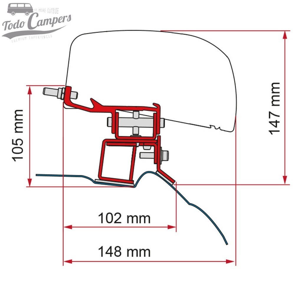 Suporte para toldo Fiamma F40 Van 270 - Vito, Vito Tourer e Clase V desde 2014