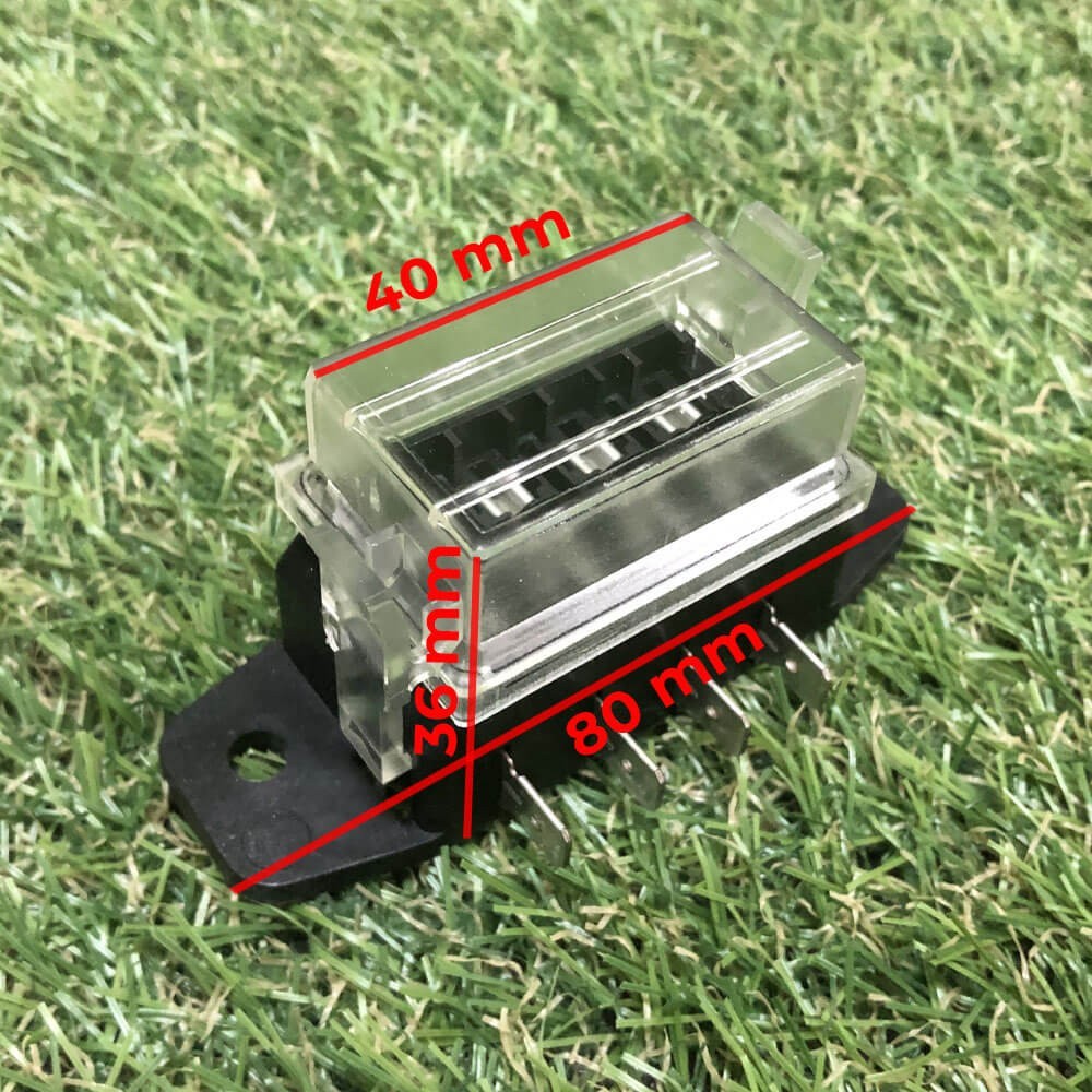 Medidas da caixa porta-fusíveis de 4 pins