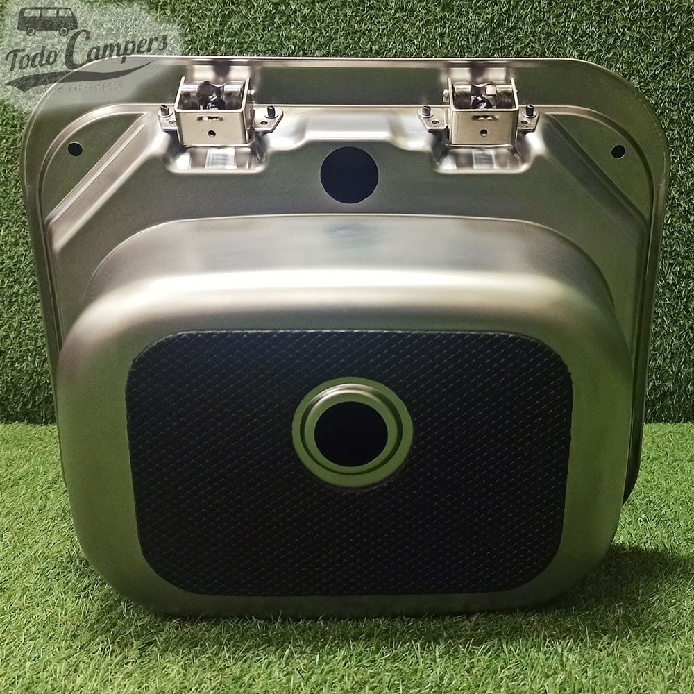 vista inferior del Fregadero con tapa de cristal Carbest