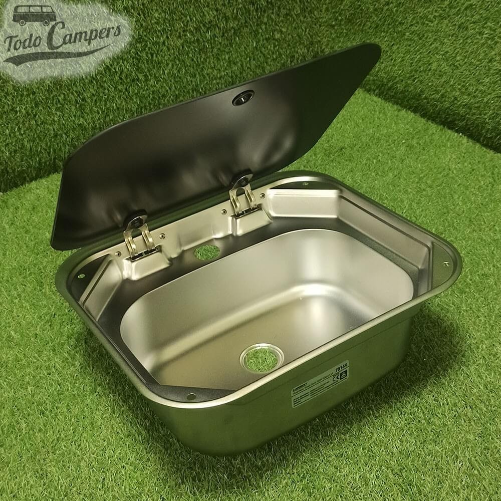 Fregadero con tapa de cristal Carbest - 41,5 x 36,5 x 15,6 cm