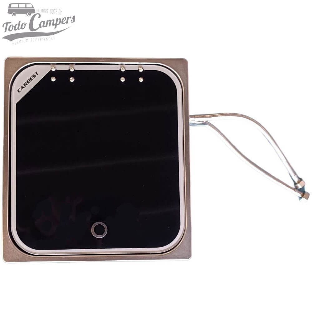 Fregadero con tapa de cristal acabado espejo Carbest