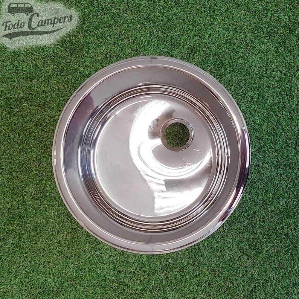 vista superior del Fregadero redondo Carbest de 33cm diámetro