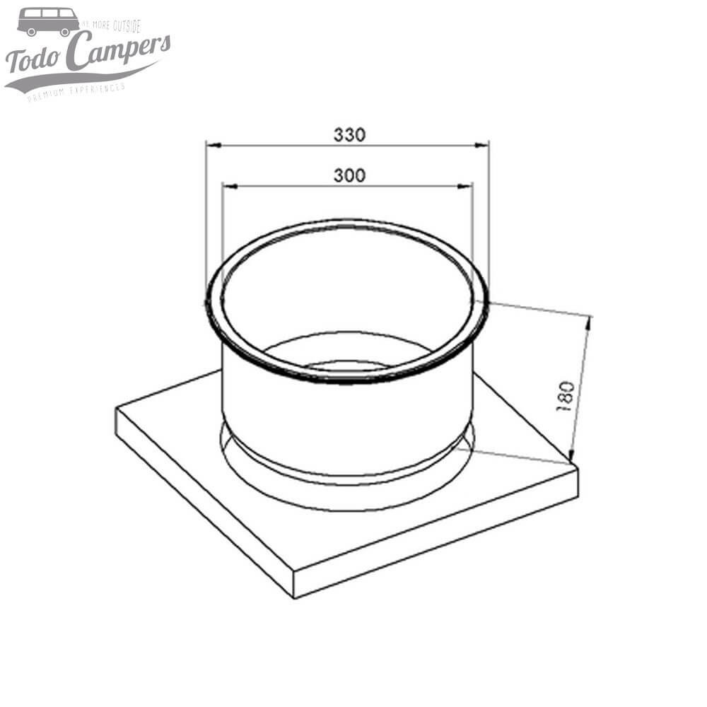 medidas del Fregadero redondo Carbest
