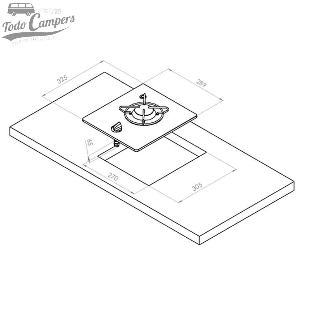 medidas de la hornilla 70557 de Carbest