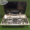 Cocina de gas con tapa de cristal encastrable Carbest - 2 quemadores