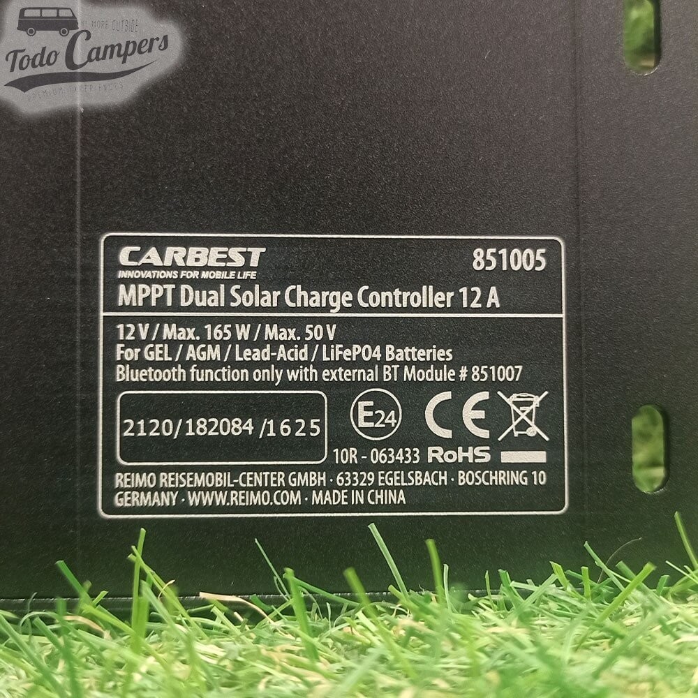 Características técnicas del regulador solar Carbest