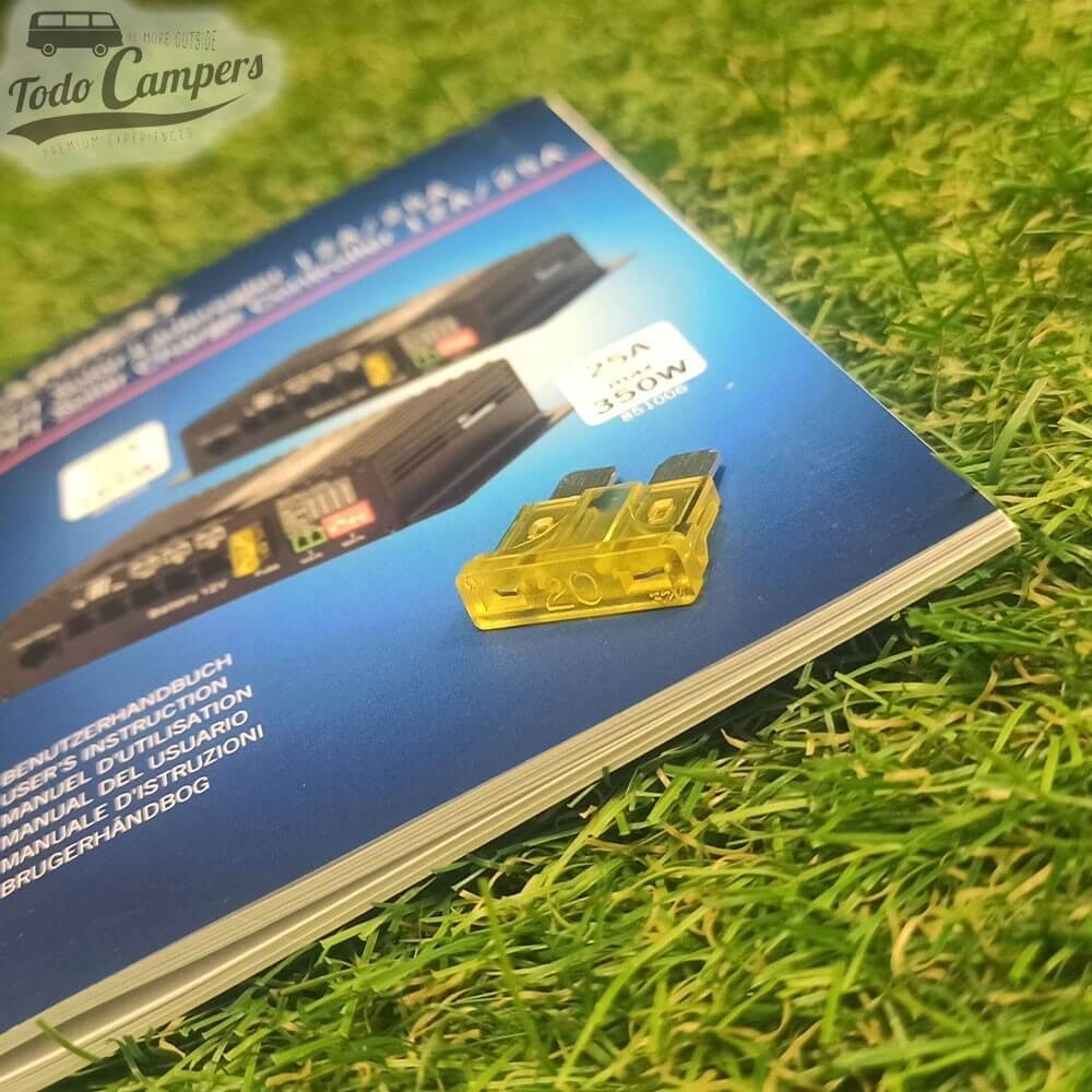 Manual de instrucciones y fusible de repuesto del Regulador solar Carbest de 12 A - MPPT