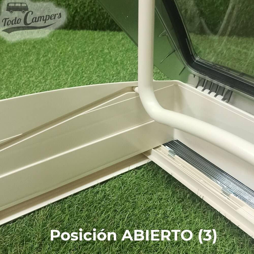 Claraboya Mini Heki en la posición de apertura 3 (totalmente abierta)