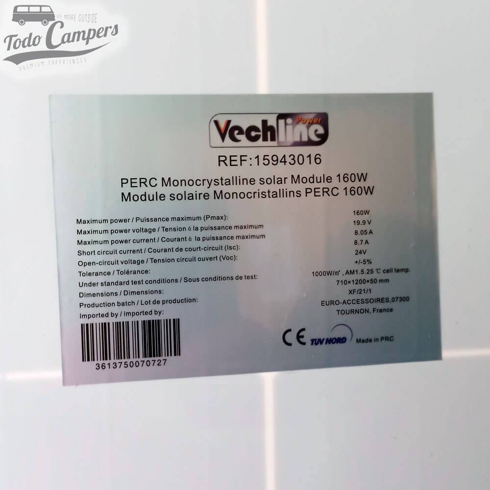 pegatina CE de la placa solar Vechline