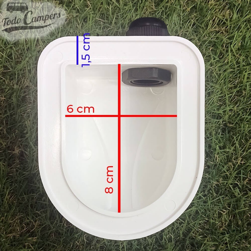 medidas do passa-fios 1 via Vechline para painéis solares de cor Branca