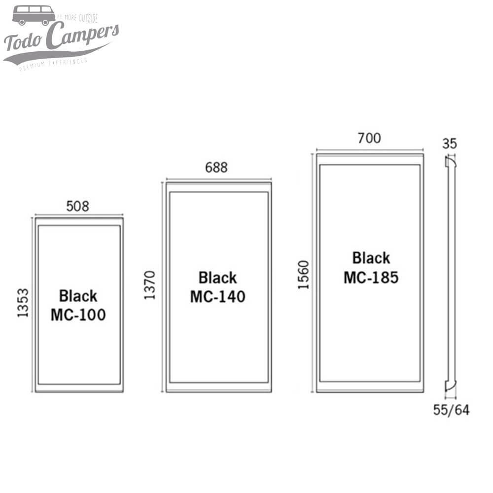 medidas do painel solar monocristalino de 140 W do Kit de Mc Camping