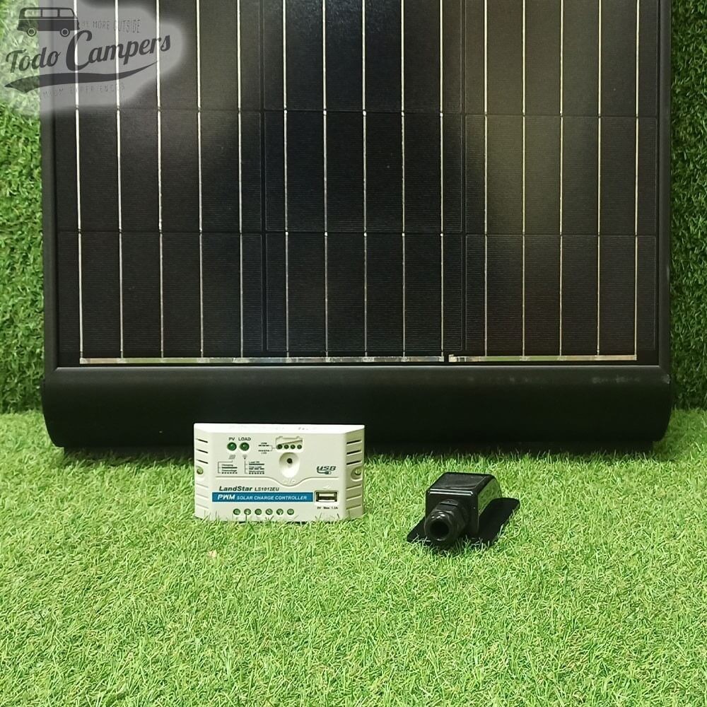 Kit placa solar rígida monocristalina Mc Camping con Regulador PWM 10 A de 140 W