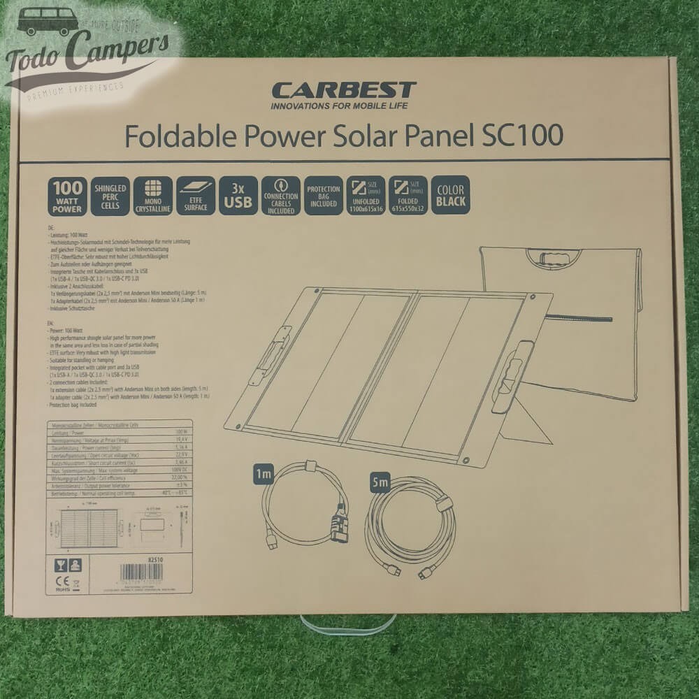 caja exterior del panel Solar Plegable SC100