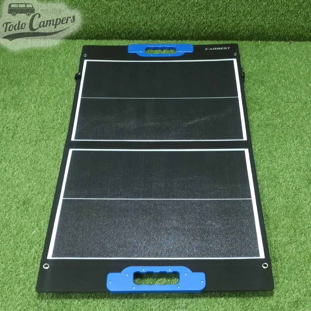 la placa solar portatil SC100 puede funcionar apoyada o colgada