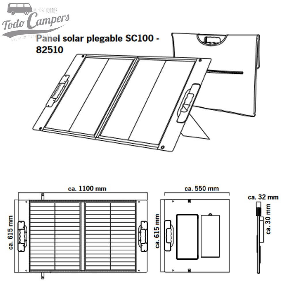 medidas de la placa plegable Carbest
