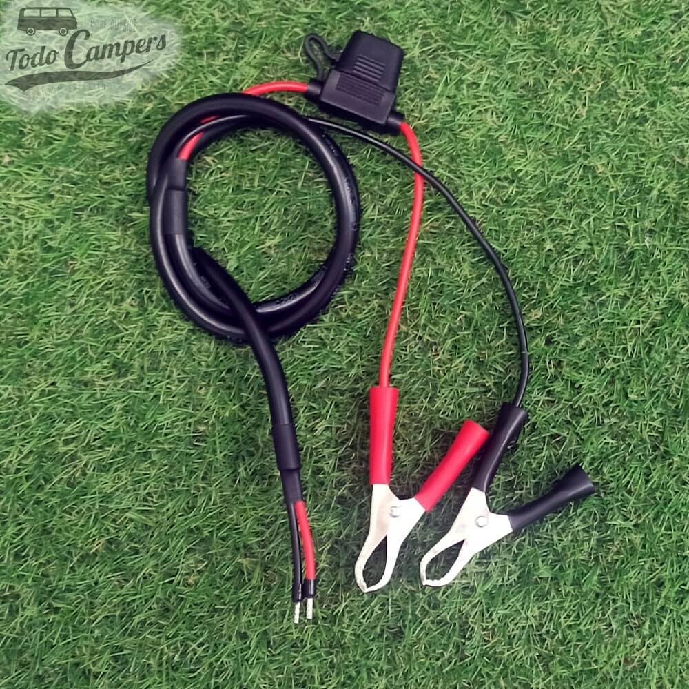 Kit de 2 cables para recargar baterías con placa solar portátil.