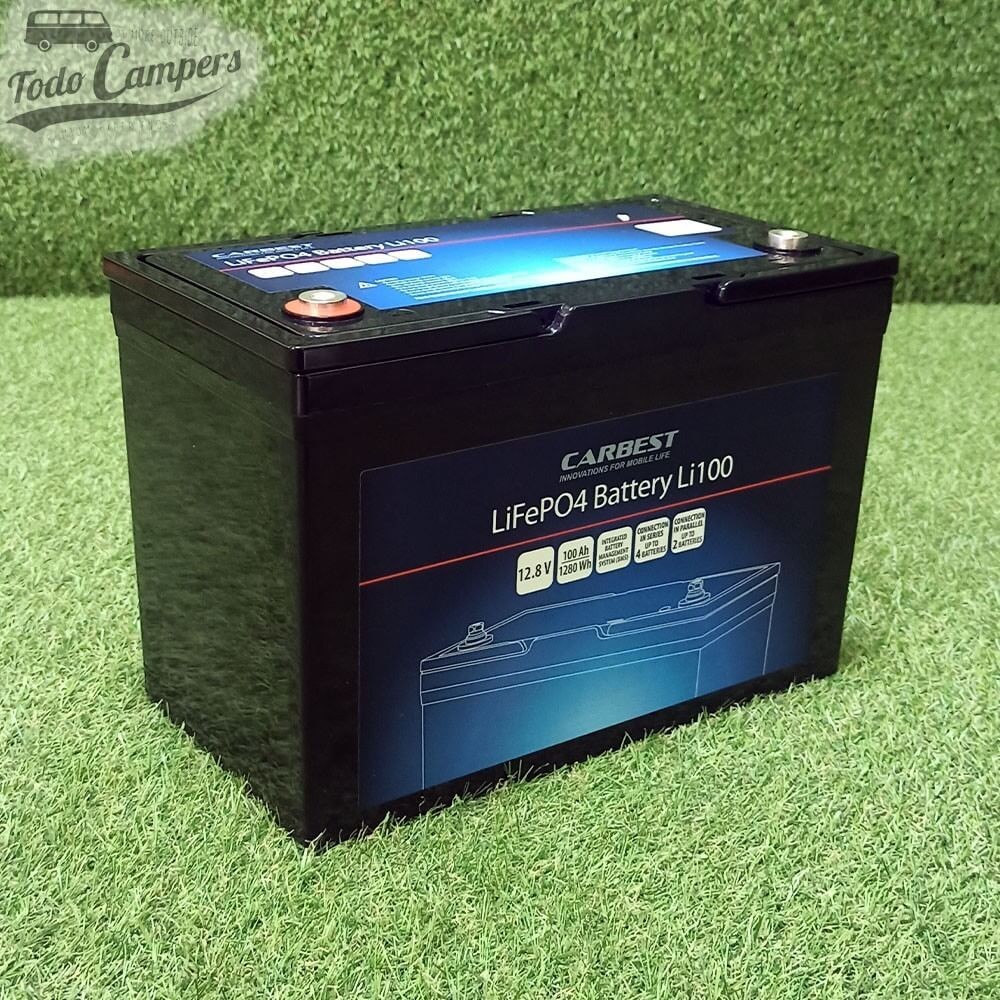 Batería de litio ferroso LiFePo4 Li100 de 100 amperios especial para Campers.