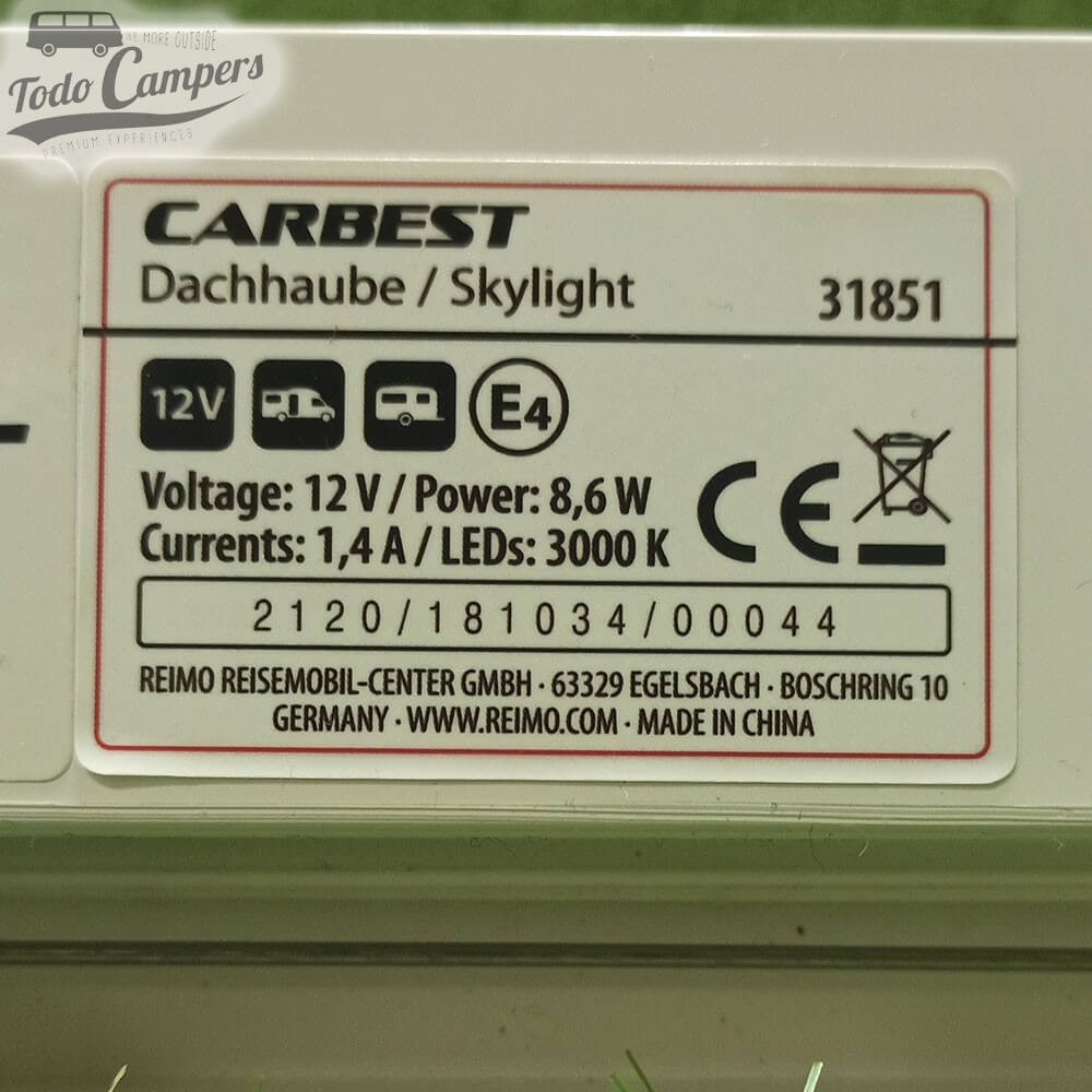 senha de homologação da Claraboia Skylight da Carbest com LED