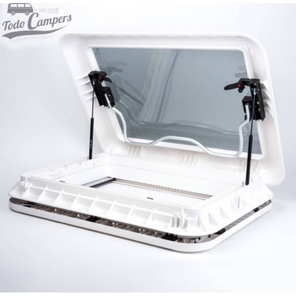 Claraboia Skylight Carbest com LED e cúpula branca e transparente de 70x50 cm