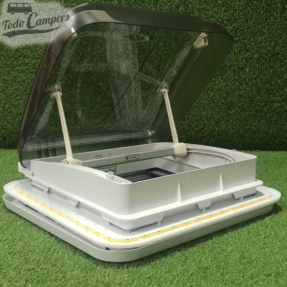 Claraboia Carbest com mosquitera e estore de 40x40 cm - Com LED