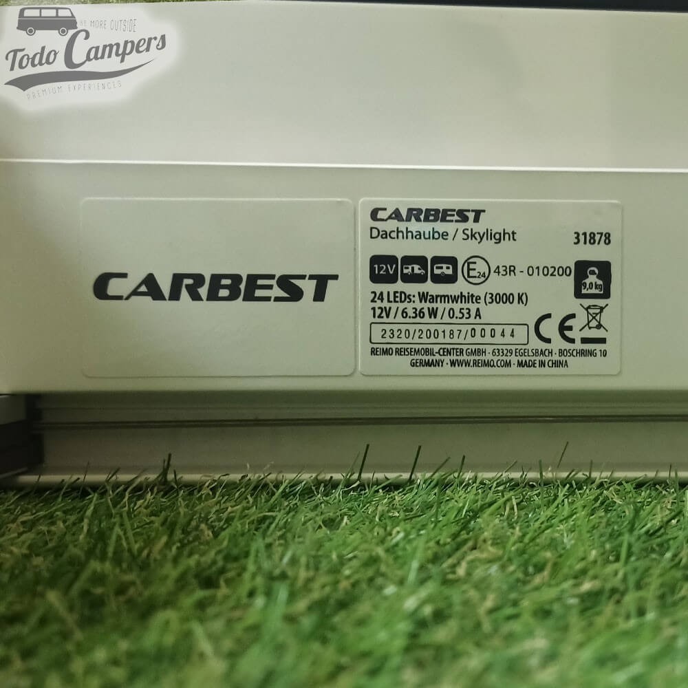 pegatina de homologación de la claraboya Carbest 70x50 cm