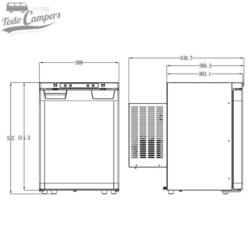 Medidas del frigorífico Carbest LR40L