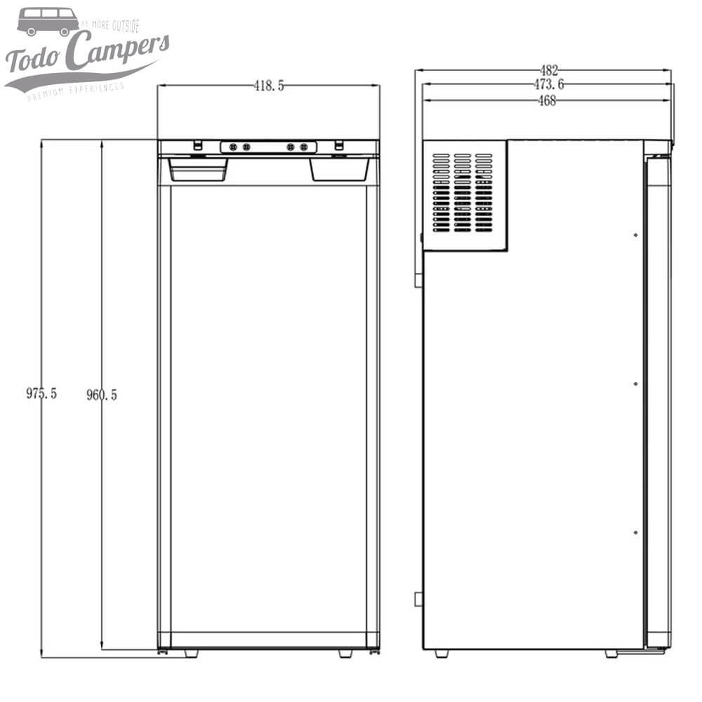 medidas del frigorífico Carbest LR90L