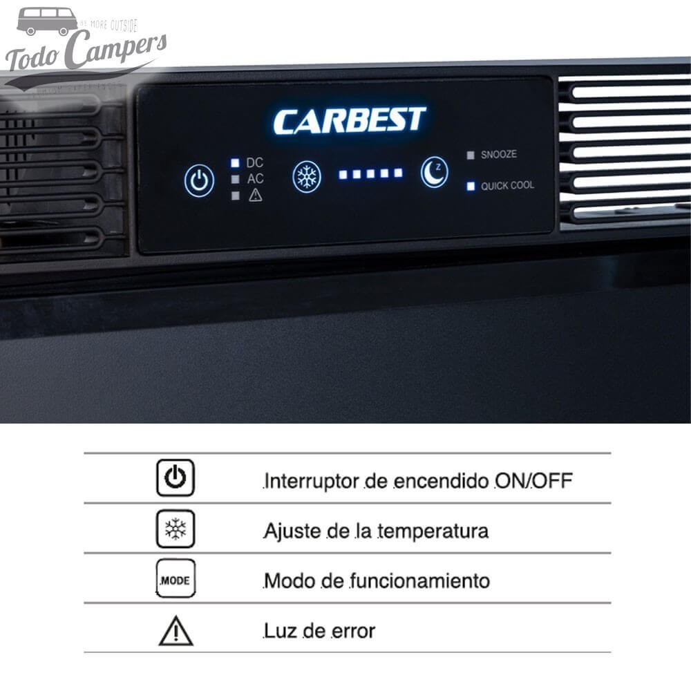 leyenda del panel de control del frigo Carbest V90L