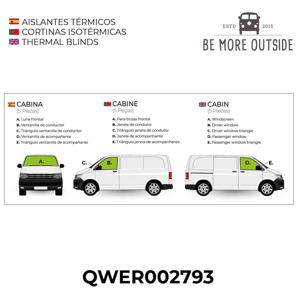 especificaciones de los Aislantes térmicos de cabina para Hyundai H1 1997-2007