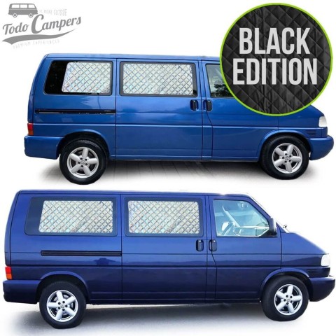 Aislantes térmicos BLACK EDITION para las ventanas laterales de Volkswagen T4 - Habitáculo