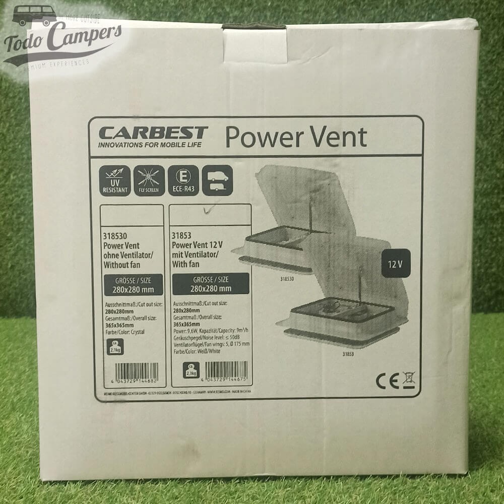 caja de la Claraboya Carbest con mosquitera 31853