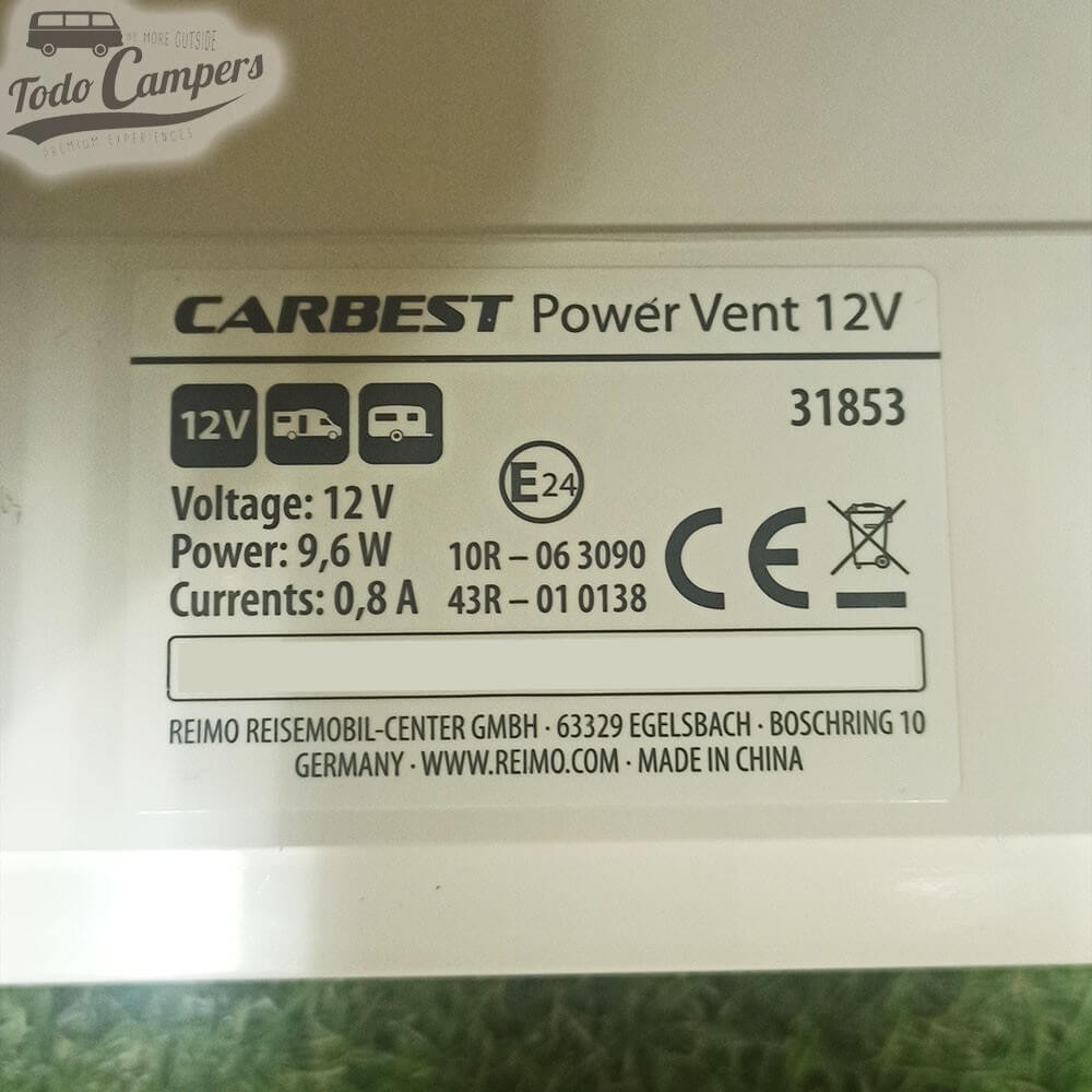 contraseña de homologación de Claraboya Carbest 31853