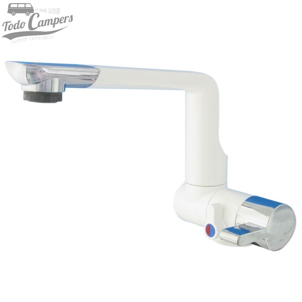 Grifo mezclador monomando giratorio y abatible 360º Comet Arona - 160 mm - Blanco y cromo