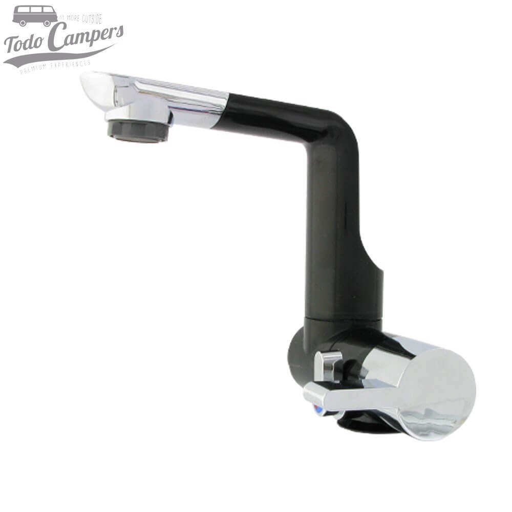 Torneira misturadora giratória e rebatível 360º Comet Arona - pequena de 100 mm cor Preto e Cromado