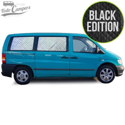 Aislantes térmicos BLACK EDITION para ventanas laterales de Mercedes Vito 1996-2003 - Habitáculo