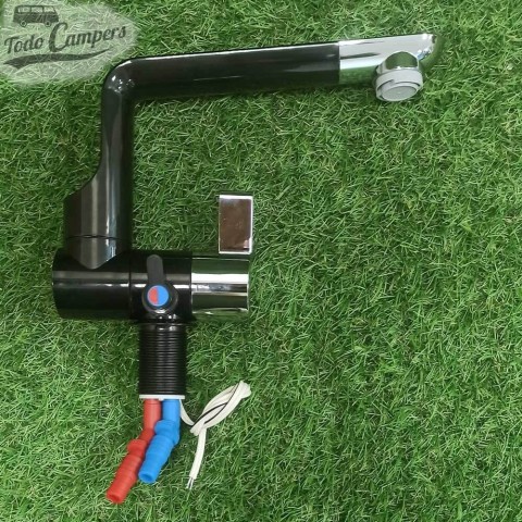 Grifo mezclador giratorio y abatible 360º Comet Arona - Grande - Negro y cromo