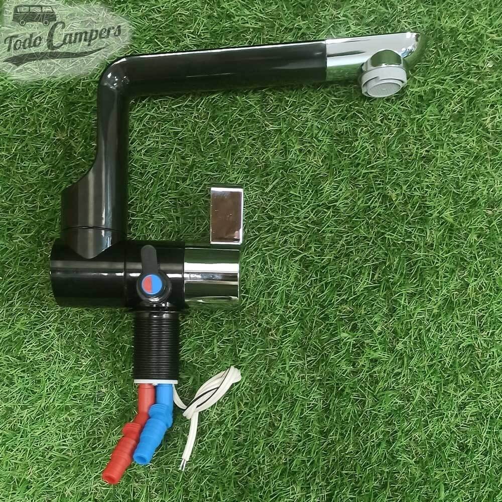 Grifo mezclador giratorio y abatible 360º Comet Arona - Grande - Negro y cromo