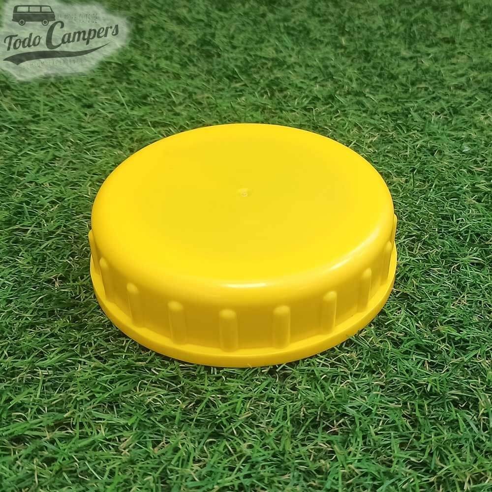 Tapón para garrafas, bidones y depósitos con boca ancha de 96 mm de entrada.