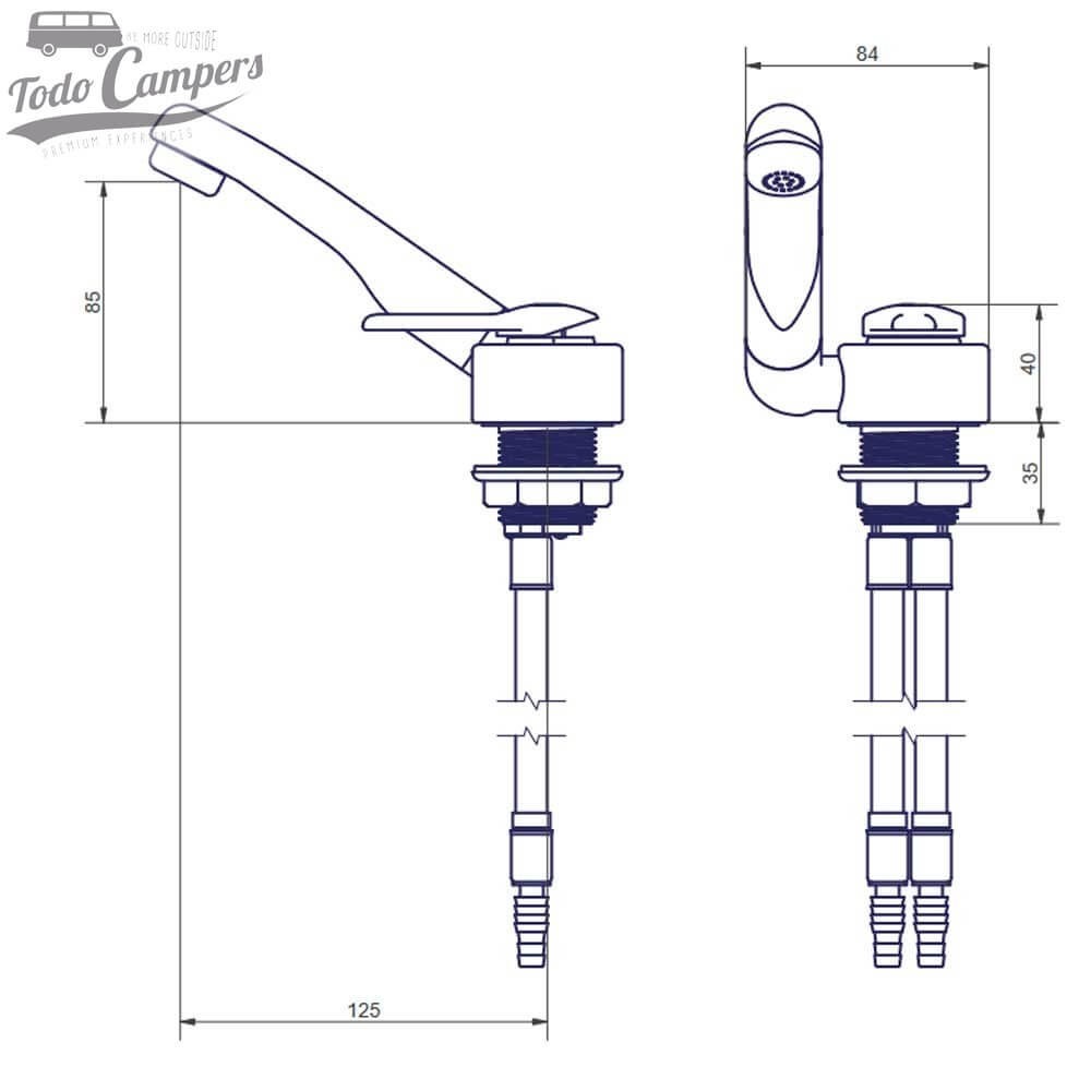 medidas del grifo Comet Florenz S2381.20.21