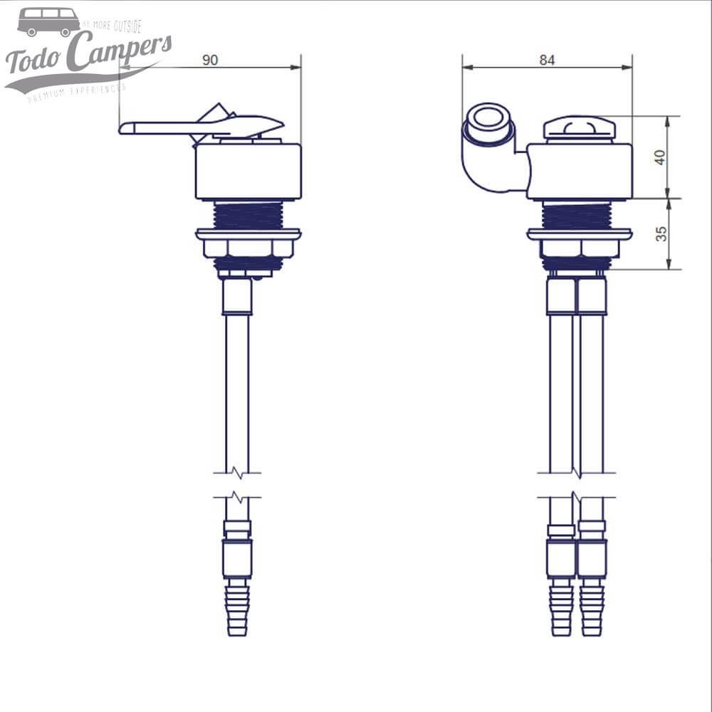 medidas del grido de conexion rosca Florenz