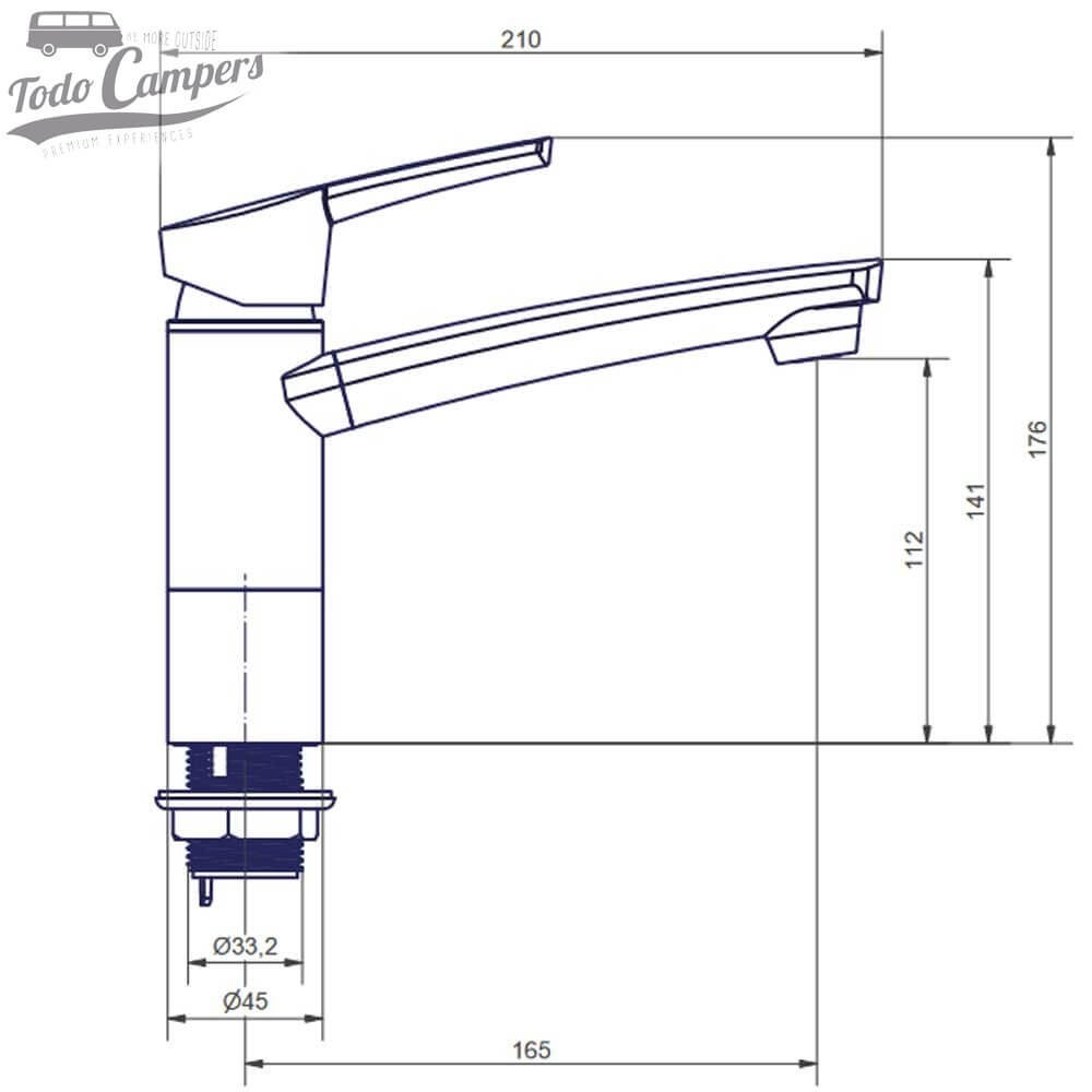 Medidas del grifo Como S2611.20.21