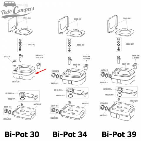 Medidas Depósito Superior Bi-Pot 30