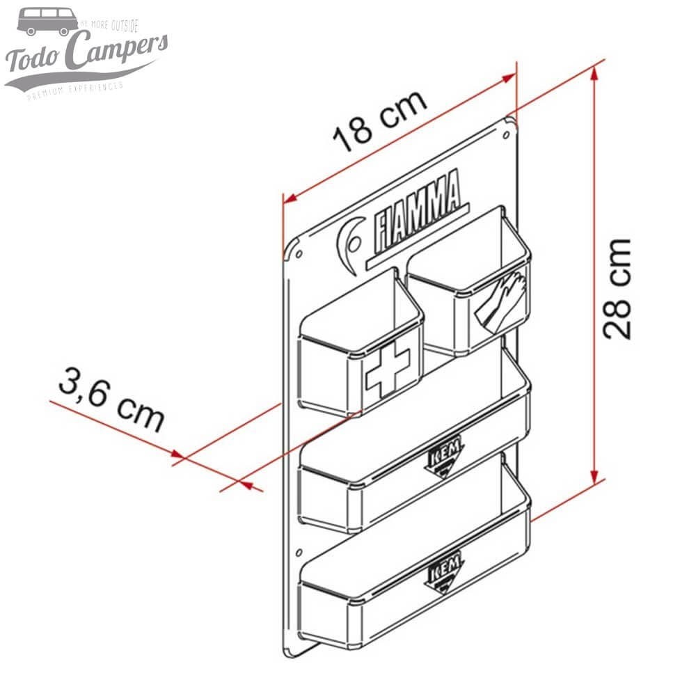 Medidas del Fiamma Pocket Kasset
