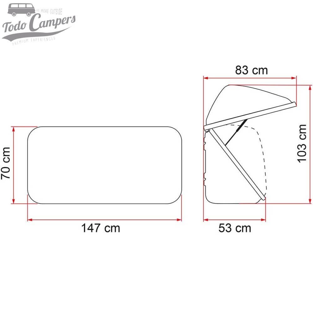 medidas del Cofre portaequipajes Fiamma Ultra-Box 500 para portabicicletas Carry Bike de autocaravanas