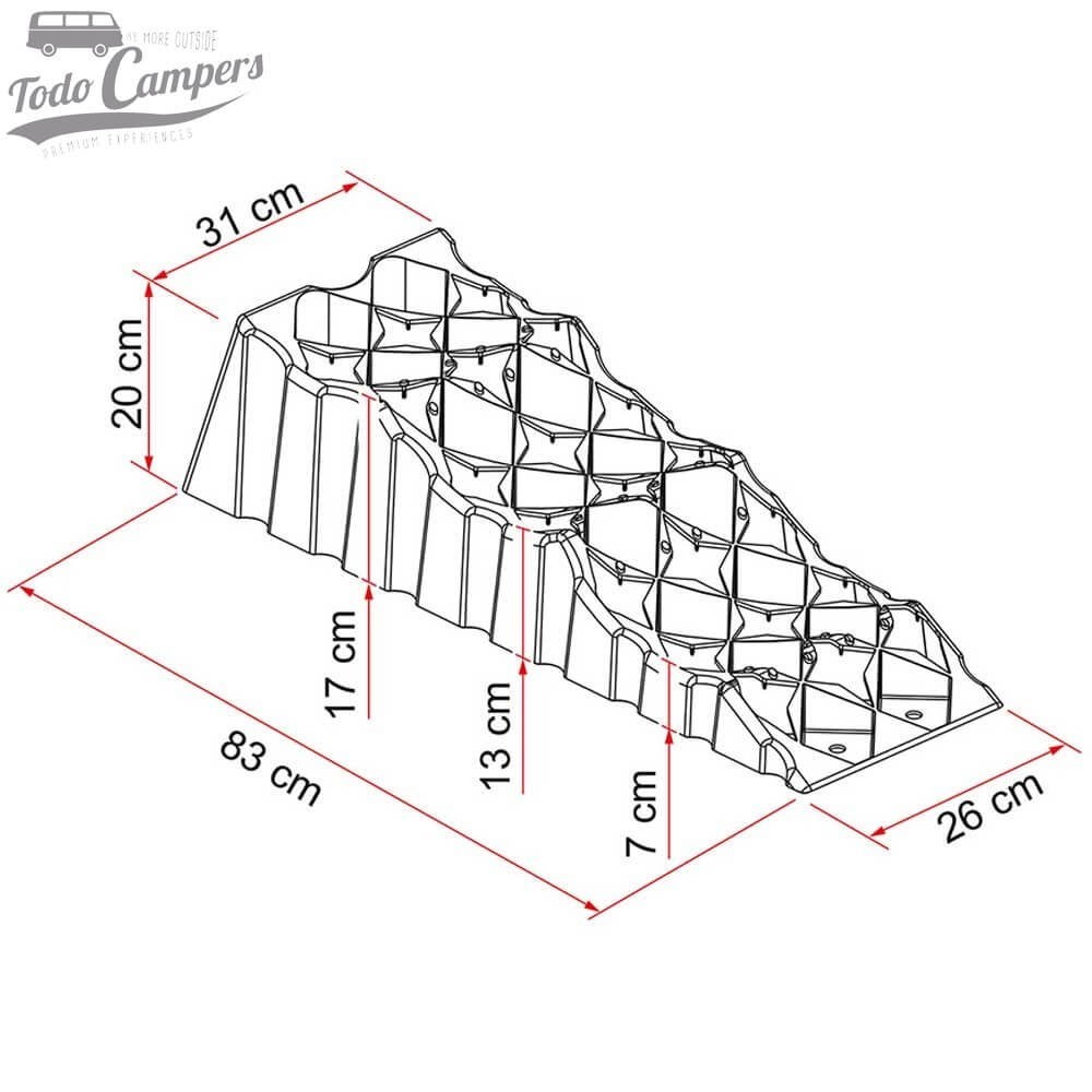 MEdidas dos Niveladores Fiamma Level Up Premium