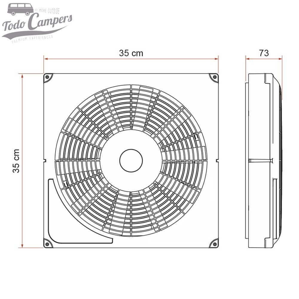 Medidas del Fiamma Kit Turbo-Vent F Premium