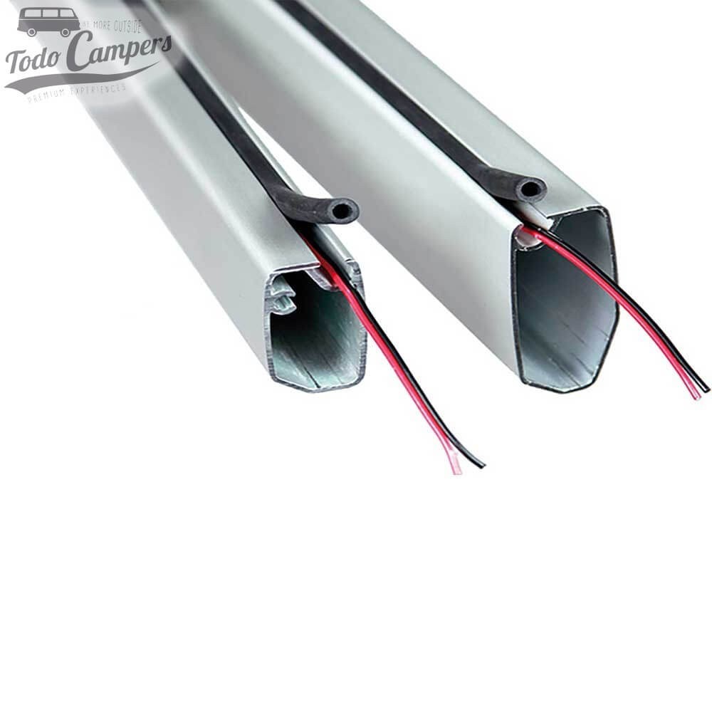 exemplo de uso dos perfis para esconder cabos elétricos de Fiamma