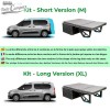 Móvel de campismo autoinstalável para Berlingo, Partner, Rifter, Combo, ProAce City e Doblò - Modelo curto