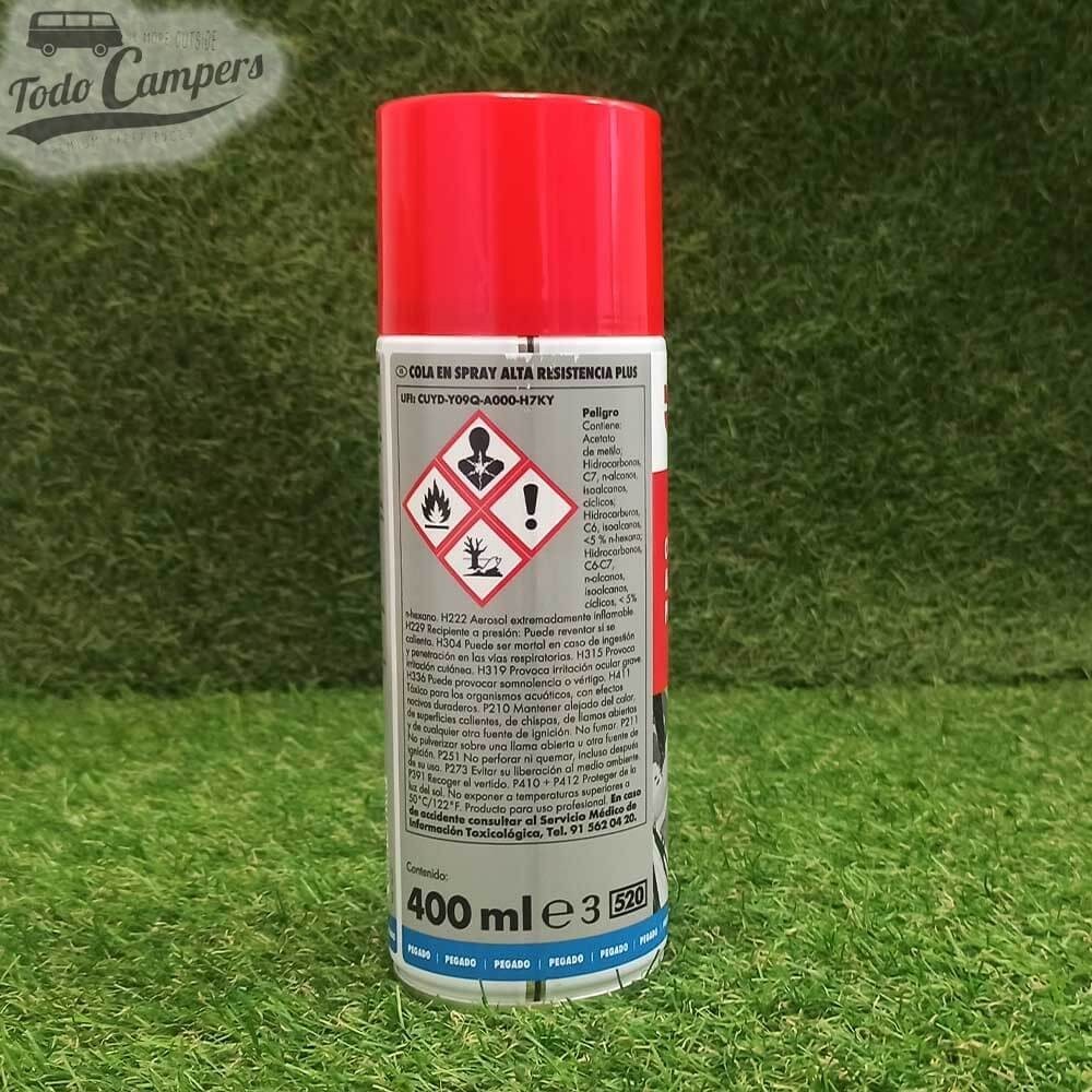 Aviso y precauciones de uso del Pegamento en spray Wurth Plus