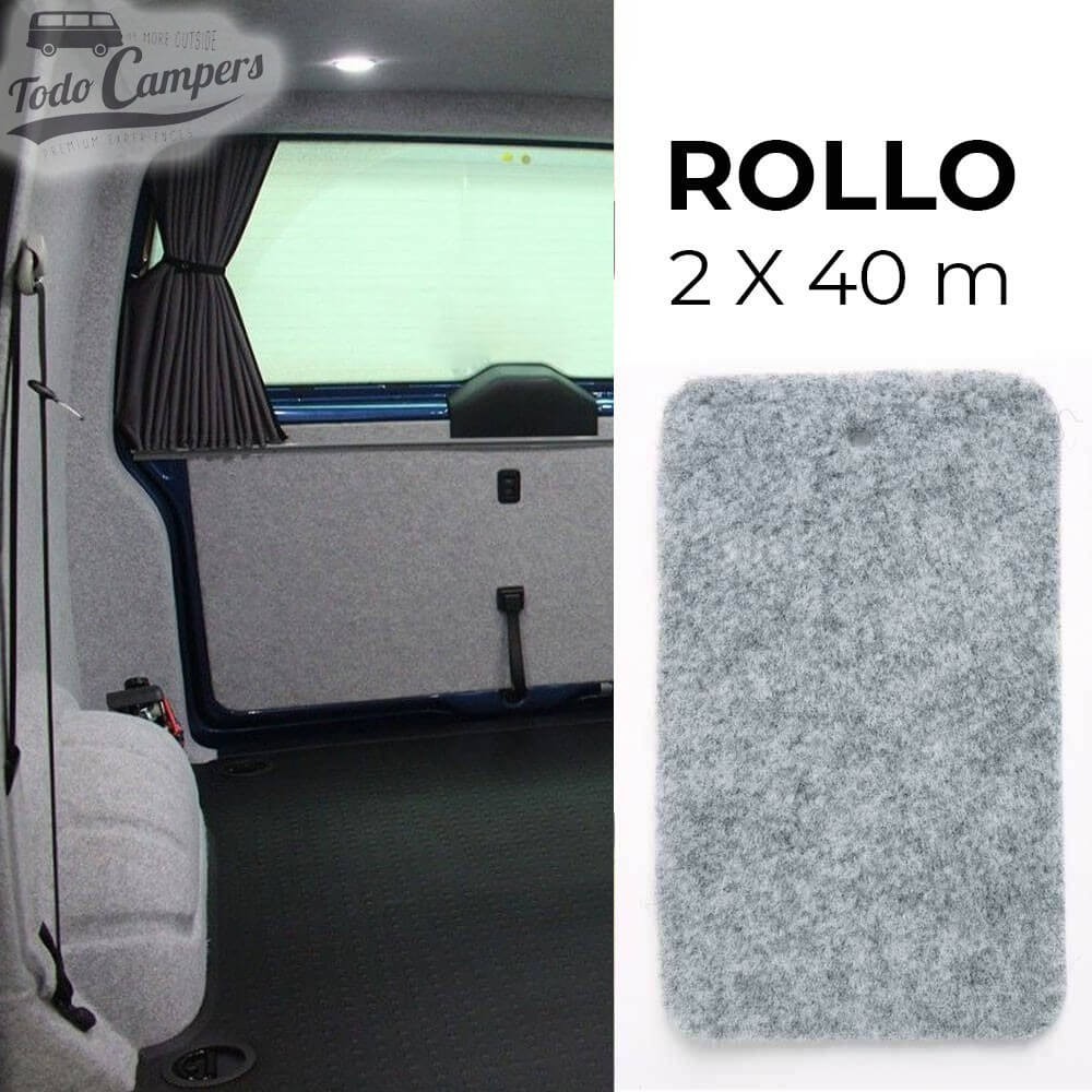 Alcatifa de feltro para revestimentos Compass cor Cinzento Prateado - Rolo 2 x 40m